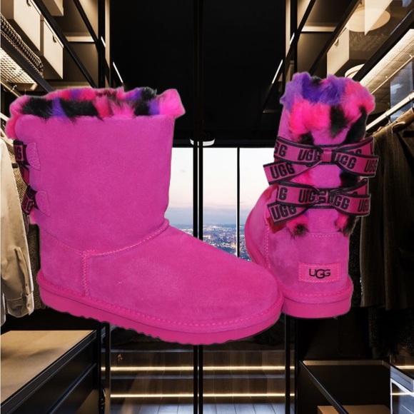 UGG Shoes - UGG Women's Bailey Bow Classic Short Boots Fuschia Pink